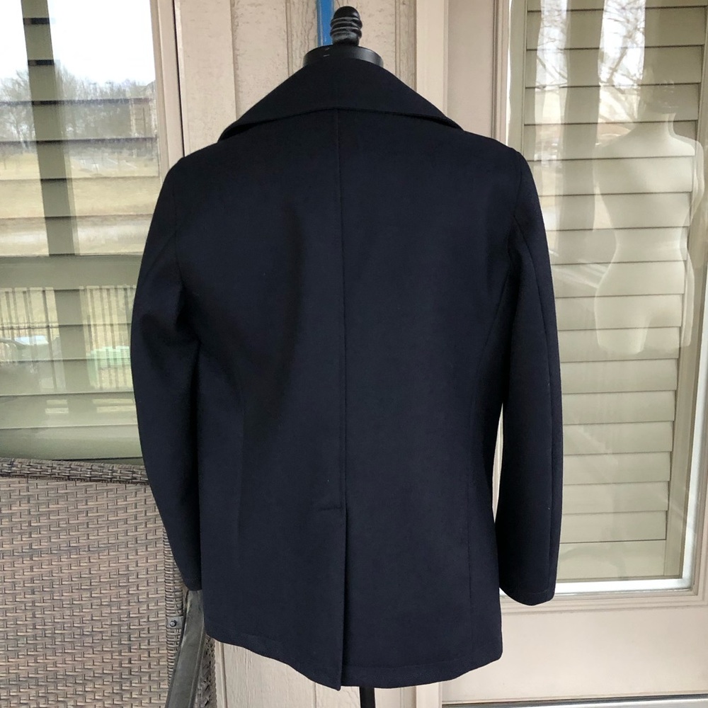 BROOKS BROTHERS NWT Men’s Navy All Wool Iconic Pea Coat - Size LARGE - Picture 9 of 16